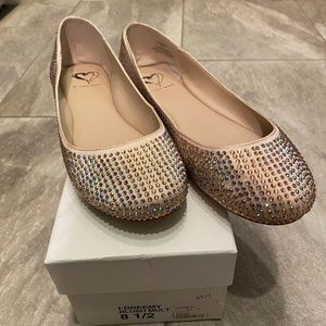 Steve Madden I-Dreemy Blush Rhinestone Flats 8.5
